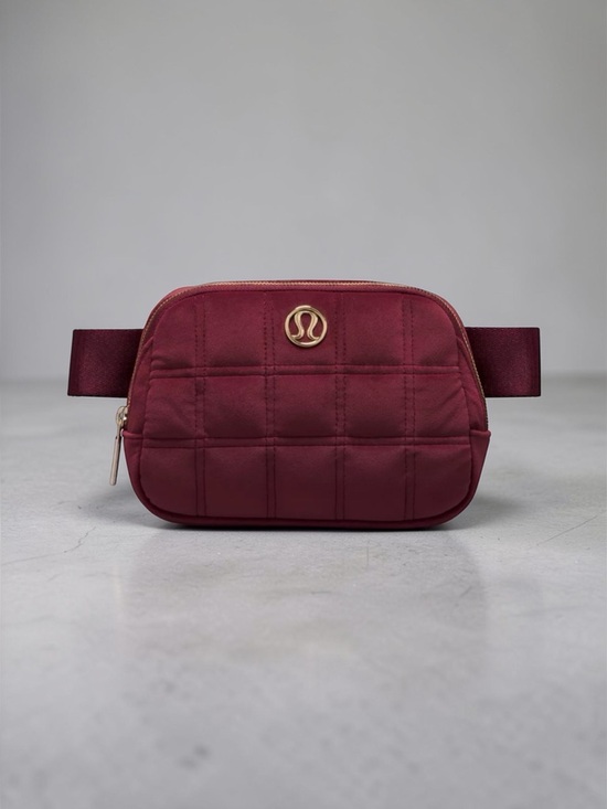 lululemon athletica Handbags - Lululemon Everywhere Belt Bag Quilted Velour Wine Berry Velvet Crossbody Bag NWT